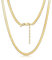 Amberta Collana Serpente Piatta da Donna In Argento Sterling 925: Placcato Oro 18K 3 mm 41 cm