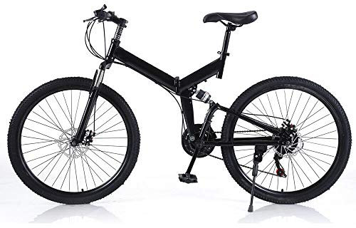 Lightakai 26 Zoll Mountainbike, 21 Gang Camping MTB Klapp Fahrräder Einstellbare Höhe Mountainbike Vorne Und Hinten V Bremse Lastgewicht 150kg für Outdoor Reisen Camping usw