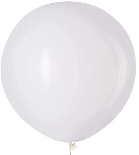 6 Stück 36 Zoll Großer Luftballons Weiß, Jumbo Weiss Latex Helium ballons für Party Deko(Ø 45 cm)