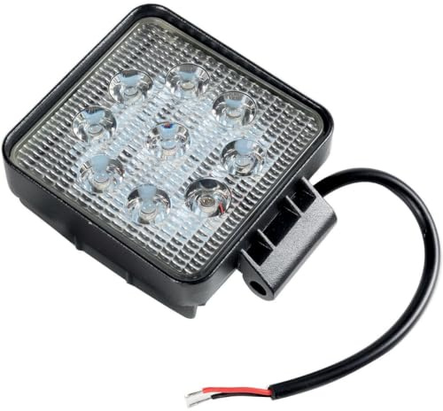 START Quadratischer Schwarzer Autozusatzscheinwerfer Mit 9 LEDs, Geländeanzeige, 27 W/180 Lm, 9-32 V