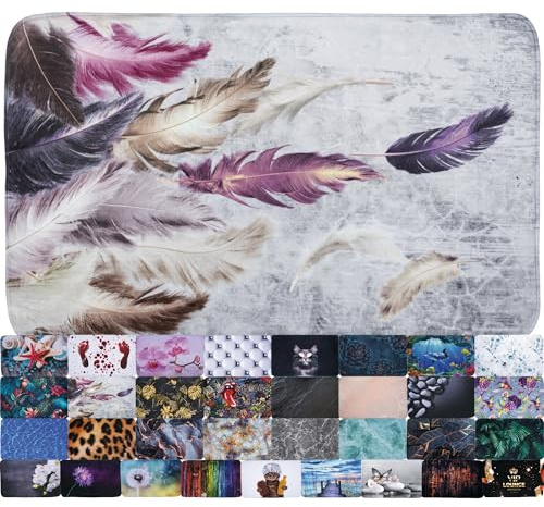 Sanilo Bath Mat, Wide Choice of Beautiful Non-Slip Bath Rugs, Super Soft, Quick-Drying, Washable (Feathers, 70 x 110 cm)
