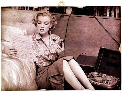 KUSTOM ART Bild im Vintage-Stil, Schauspieler, Hollywood, Marilyn Monroe, Druck auf Holz, 18 x 25 cm, Möbel für Kosmetikerinnen, Schönheitssalon, Friseure
