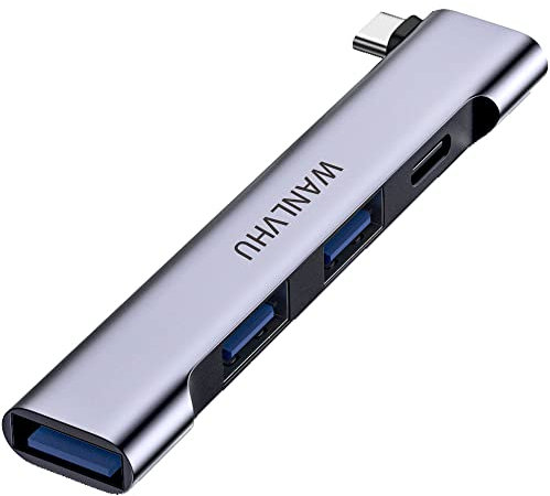 Hub USB C pour ordinateur portable, répartiteur USB C portable, adaptateur multiport avec port de charge de type C et port USB 3.0 pour MacBook Pro/Air, Surface Pro, clavier, clé USB