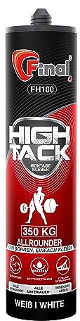 FINAL High Tack Montagekleber - 1 x 490g Kartusche - hochqualitativer Hybrid MS Polymer Baukleber, zuverlässiger Montageklebstoff für perfekte Haftung im Innen- und Außenbereich