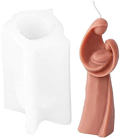 Povanjer Stampo in Silicone per Candele - Stampo in Silicone Sacra Famiglia - Stampo per Candele Mother Mary, Stampo in Resina di Argilla per stampi in Resina epossidica, Candele profumate