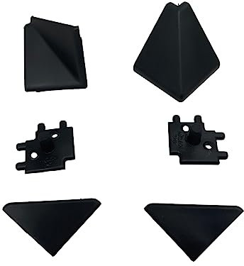 Evotrade Accessori di Snodo per Alzatine da Cucina - Colore Nero (2 tappi finali + 2 giunzioni angolari) MADE IN ITALY
