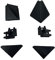 Evotrade Accessori di Snodo per Alzatine da Cucina - Colore Nero (2 tappi finali + 2 giunzioni angolari) MADE IN ITALY