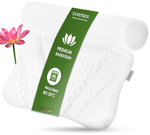 SilverRack Badewannenkissen [Weiß] - Geschenke für Frauen Männer Weihnachten - Nackenkissen für Badewanne - Kissen für Badewanne - Coole Geschenkset Ideen zum Baden