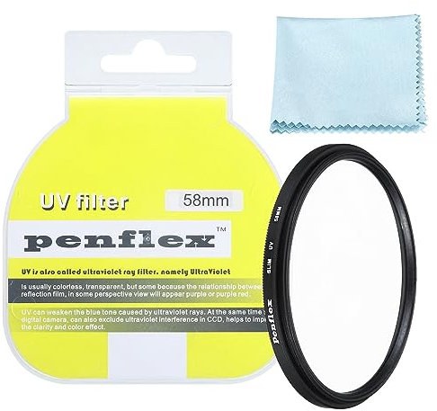 PATIKIL 58mm Filtro, 1uds Protección Filtro Delgado Protección UV Cámara Lente Filtro Aluminio Óptico Cámara Accesorio Cristal Transparentes Imágenes para 58mm Cámara Lente