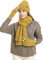 CAMLAKEE Damen Mütze Schal Handschuhe Set Frauen Winter Beanie Wintermütze DamenSchal Handschuh für Teenager Mädchen Gelb