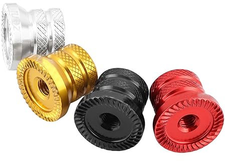 Sanmum 2 Stück Fahrradmuttern Hinterachse M5 Fahrrad Achsradmuttern aus Aluminum (Gold)