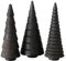 Holz Deko Tannenbäume 3er Set 15 cm zum Hinstellen - schwarz - Weihnachtbaum Figur aus Kiefer zur winterlichen Dekoration - Christbaum Deko Aufsteller Tischdeko Fensterdeko Winterdeko Weihnachtsdeko