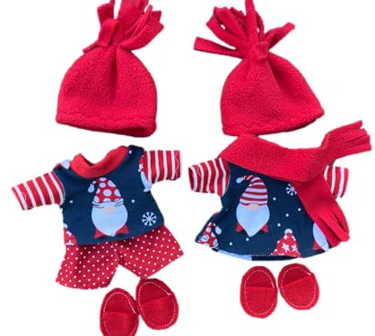 Puppenkleidung Handmade passend für Kuscheltier Plüsch Äffchen Gr. 20 cm Bekleidung Teddy Bär Weihnachten Nikolaus