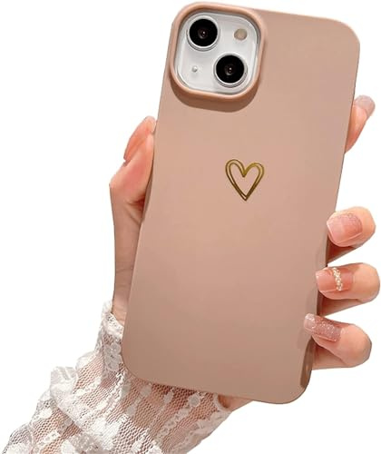 Einaily Hülle für iPhone 14 Pro Max Transparente Chic Herz Handyhülle,Braun | Durchsichtig, Ultra Dünn, TPU Silikon, Stoßfest Kratzfest Schutzhülle, für Frauen Mädchen, Schön Stilvoll Case Cover