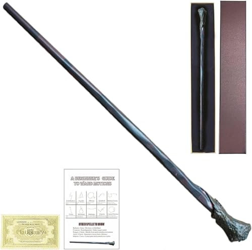 FemKey Varita Mágica, Varita de Halloween con Caja, Varita Cosplay de Resina, Accesorios Disfraces para Brujas y Magos 37cm 72.5g
