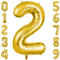 OFFCUP Gold Luftballon 2, Folienballon Zahl 2, 40 Zoll 2. Geburtstag Helium Ballons Zahlen 2 Luftballon Gold Zahlenballon Gold Ballon 2 Geburtstagsdeko