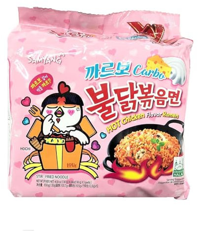 Samyang Ramen Carbonara mit scharfem Hühnergeschmack, Instant-Nudeln in der Geschmacksrichtung,130g (20 Pack)