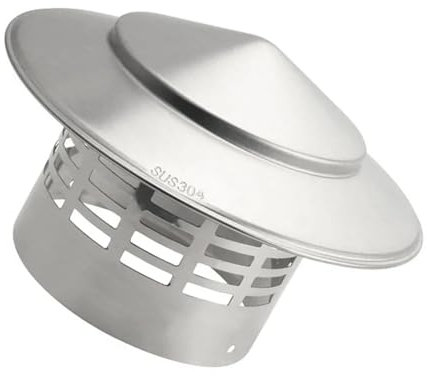 Schornsteinkappe, Edelstahl-Abdeckhaube, winddichte Dachabgasrohr-Schutzkappe, Rauchhaube mit Vogelschutz (75 mm)