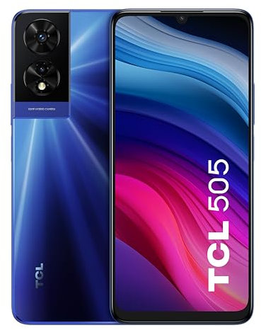 TCL 505 128GB - Smartphone de 6.75 Mayor Confort Ocular (Pantalla 90Hz, 8GB (4+4) - 128GB, Ampliable MicroSD, Dual SIM, Doble Altavoz, Cámara 50MP, Batería 5010mAh, Android 14.) Ocean Blue