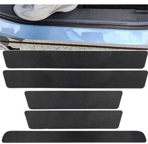 CFFFGGR 5 Stück Auto Einstiegsleisten Schutz, für VW Amarok II Pick-up 2022-2024 Kohlefaser Kratzfest rutschfest Verschleißfest Türeinstiegsschutz Aufkleber