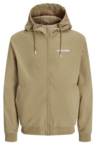 JACK & JONES Men's Jjerush Hood Bomber Noos Short Jacket, Crockery/detail: solid, L