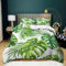 Generic Bettwäsche Set 3 Teilig Kinder Teenager Tropische Pflanzen Monstera-Blätter Palmen Thema Druck Weiche Bettbezüge mit Reißverschluss Schließung, Bettbezug Garnitur und Kissenbezug 135x200 cm