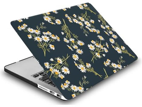 Hülle Kompatibel mit Neues MacBook Air 15 Zoll Modell A2941 A3114 M2 M3 Freisetzung 2023 2024 mit Liquid Retina Display und Touch ID, Gedrucktes Muster Plastik Hartschale Matt Case, Gänseblümchen