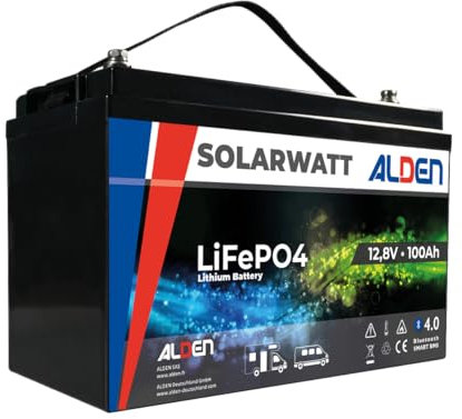 ALDEN Batterie Lithium 100Ah SolarWatt LifePO4 Bluetooth