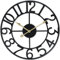 FB FunkyBuys Large Wall Clocks for Living Room Metal Wall Clock Silent Non-Ticking Roman Numerals Wall Clock for Indoor & Outdoor Vintage Clock for Bedroom (Numeral-Black, 60 CM (24))