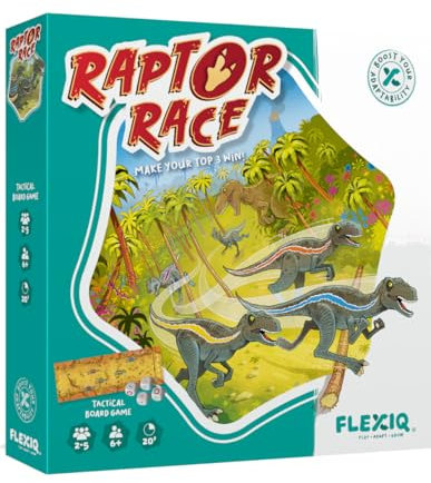 FlexiQ FXG601 - Raptor Race, Juego de Mesa de Estrategia y Toma de Decisiones. Más 6 años
