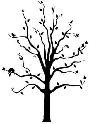 Uccelli sull'albero Adesivi murali rimovibili Adesivi per mobili da soggiorno Decorazione murale Adesivo per bambini-L-67x96cm-Black