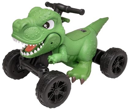 ATOM Electric Dino Quad Bike | Electric Sit On Toy | 6V Battery Powered Kids Motorised Toy Vehicle Ride On | Throttle Driven Quad Bike With Dinosaur Figure | 3+