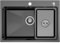 Auralum Fregadero Cocina Grande 68 x 48 cm, Fregaderos Modernos avec 1 Seno integrado desmontable y Dosificador de Jabón, Fregadero Negro Antracita con Sifón para Muebles de 80 cm, Acero Inoxidable