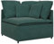 vidaXL Modulares Sofa Eckmodul mit Kissen Dunkelgrün 100 cm, modulare Couch, Ecksofa, Sofa Samt, Sofa modern, modulares Ecksofa, schickes Sofa