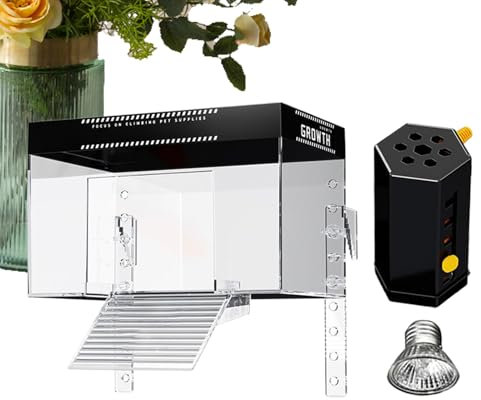 Plateforme De Baignade pour Tortue Aquatique - Zone de Baignade Couverte pour Tortues Domestiques Suspendue sur Aquarium,Habitat Terrestre Reptile avec Toit d'Observation pour Repos et Animale