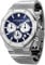 SAPPHERO Herrenuhr Quarzwerk Chronograph Handgelenk Herrenuhr Achteckig Edelstahl 50M Wasserdicht Leuchtend Armbanduhr Luxus Analog Quarz Uhr für Männer mit Datum Elegant Herren,Silber Blau