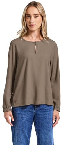 Street One Rundhalsbluse mit Cut-Out bark Brown 46