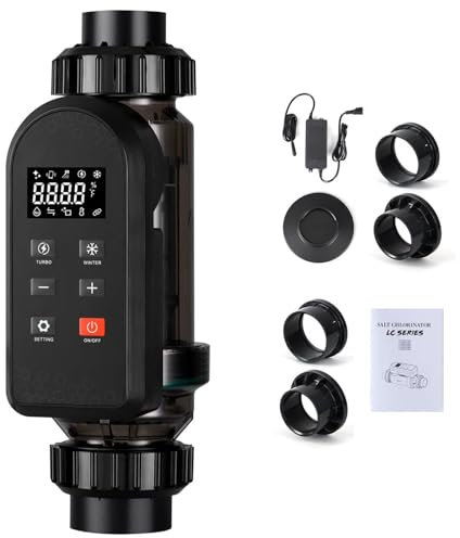 Système d'Électrolyse Au Sel Intelligent avec Panneau Numérique Intelligent Et Nettoyage Automatique Des Plaques En Titane Wi-Fi Chlorateur pour Piscines,withoutAPPcontrol-15g/h(<15K)