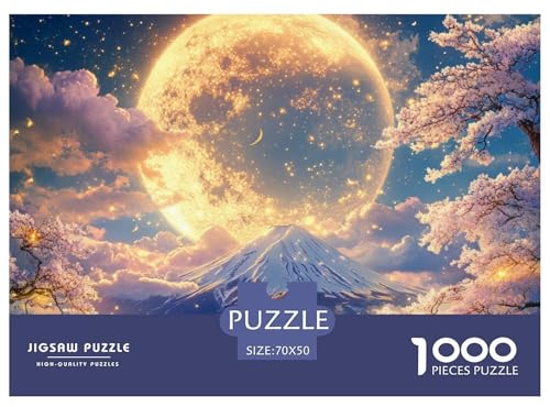 Puzzles 1000 Teile Puzzle KirschblüteLagerfeuer-Aktivität Puzzle Mount Fuji in Japan Geschicklichkeitsspiel Familienspiel Für Männer Und Frauen 70x50cm/1000pcs