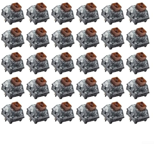 30 interrupteurs de clavier mécaniques échangeables à chaud avec matériaux et contacts plaqués or pour des performances constantes dans les jeux et le bureau (thé)