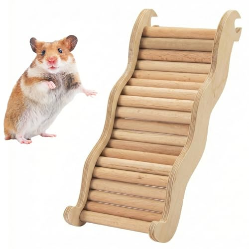 Hamster-Holzzaun, Hamster-Spielzeug, Ratten Leiter-Brücke, Spielzeug-Holzleiter, Amster Leiter Brücke Spielzeug, Hölzerner Hamster Kletterspielzeug, Biegbare Ratte Leiter Spielzeug