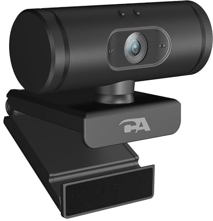 Cyber Acoustics Webcam Full HD 1080p (WC-1000), conçue sans microphone pour une utilisation avec des casques et haut-parleurs, mise au point automatique, correction de faible luminosité, USB-A Plug