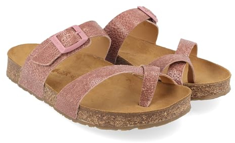 HAFLINGER Bio Juno Leder Pantolette Sandale Korkfußbett Unisex
