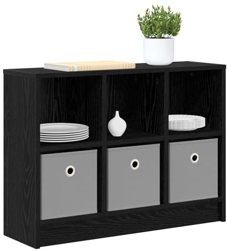 vidaXL Sideboard Schwarz Eichen-Optik 73,5 x 22,5 x 53,5 cm