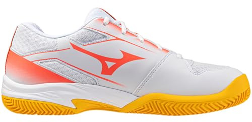 Mizuno Break Shot 5 Clay Court Blanc/bleu/jaune fluo Unisexe 61gc2525, Blanc., 40 EU