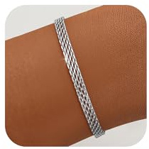 Fezodo Armband Silber 925 Damen-5mm Mesh Armband Diamant Cut Silber Armbänder Schmuckgeschenk für Damen