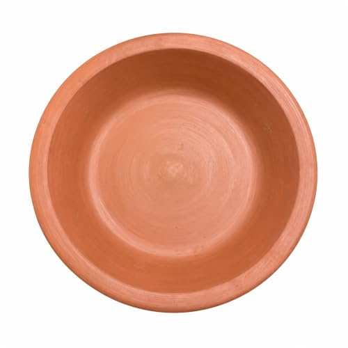 Piatto Vassoio Marocchino Berbero in Terracotta Grezza Ø 50 cm | Artigianato Tradizionale Marocchino Fatto a Mano | Grande Piatto per Couscous, Tajine, Portata da Tavola e Decorazione Rustica
