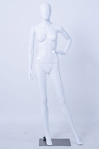 DF-6B Frau Eurotondisplay schöne abstrakte weiß Glanz lackierte Schaufensterpuppe Egghead Neu Weiblich Feminin Schick Modern (DF-6B Frau)