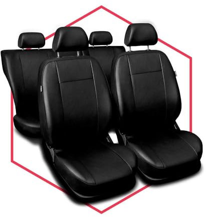 Saferide Autositzbezüge universal Auto Sitzbezüge kompatibel mit Opel Mokka Kunstleder Autoschonbezüge Schwarz Sitzauflage Vorne und Hinten
