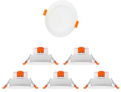 ENUOTEK 8W LED Strahler Einbaustrahler Einbaulampen Decke Lampen Weiß 230V Ohne Trafo 3000K 4000K 5000K Wählbar Lochmaß 75-90MM IP44 für Küche Bad Wohnzimmer Büro 6er Pack